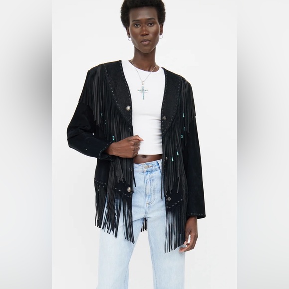 Jackets & Blazers - Fringe leather jacket